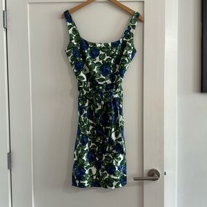 Milly size 8 blue and green floral belted dress